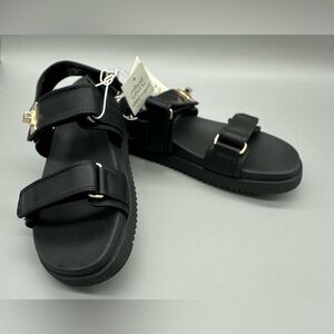 Women's Black/Jonie Footbed Sandals - A New Day